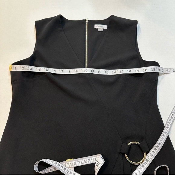Calvin Klein Black Dress Sleeveless A-Line Side Drape Accent Size 14 (B31) - Picture 11 of 14